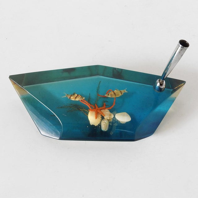 Mid-Century Modern Resin Desk Set with Marine Inclusion, 1960s For Sale - Image 9 of 9