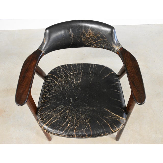 Wood Mid 20th Century Danish Modern Rosewood Arm Chair by Erik Kirkegaard For Sale - Image 7 of 12