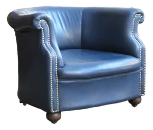 Blue Leather Armchair, 1960s