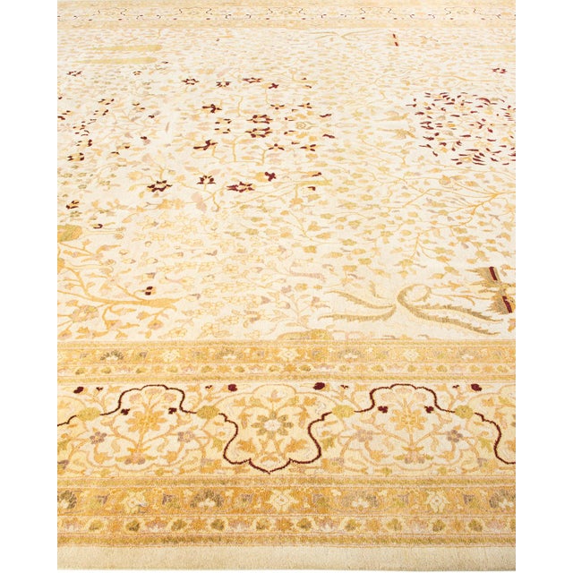 Solo Rugs Mogul Hand-Knotted Runner Rug - Ivory, 10' 2" x 20' 3" For Sale - Image 4 of 8