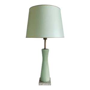Mid-Century Modern Green Murano Glass Table Lamp, Barovier & Toso Italy, 1940s