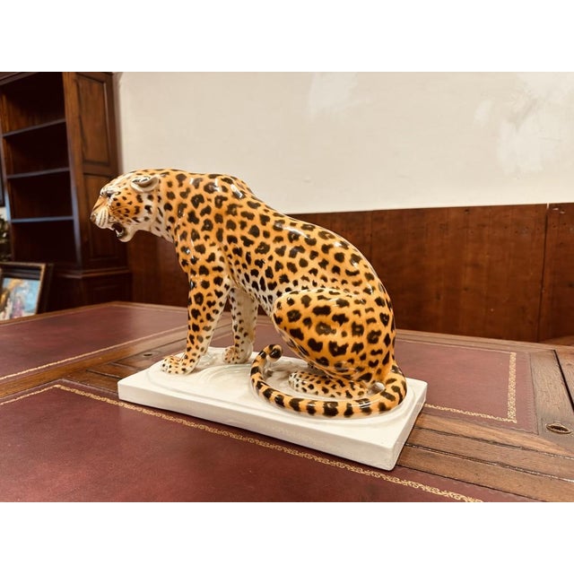 Porcelain Sculpture of Leopard by Arthur Storch, 1920s-1940s For Sale - Image 4 of 16