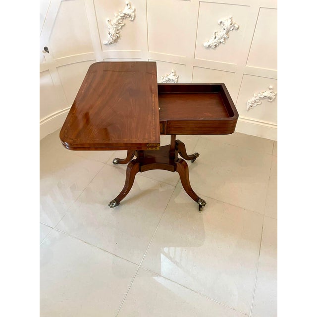 Antique Regency Mahogany Inlaid Console Table, 1820 For Sale - Image 4 of 11