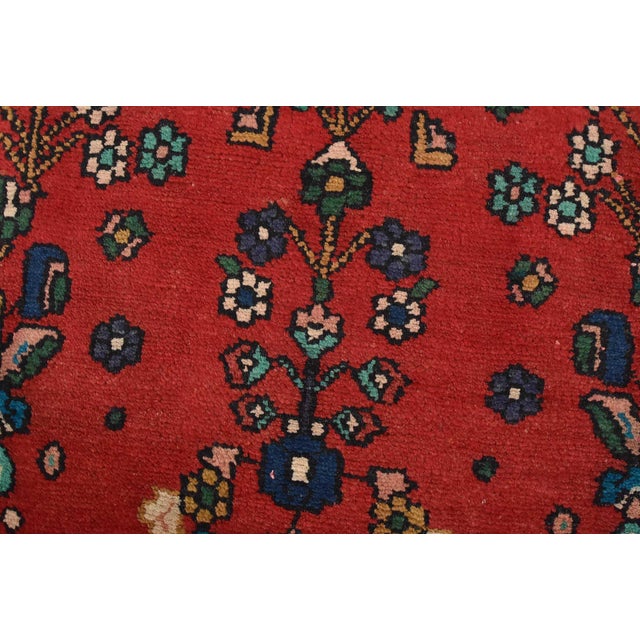 Malayer Runner 3’10” X 9’9” Red Wool Vintage Tribal Hand-Knotted Oriental Rug For Sale - Image 4 of 15
