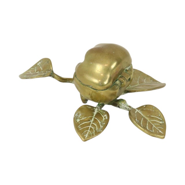 Metal Art Nouveau French Brass Apple-Shaped Jewelry Box, 1920s For Sale - Image 7 of 14
