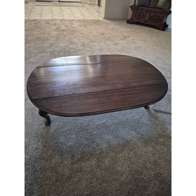 Late 20th Century Ethan Allen Style Drop Leaf Coffee Table For Sale - Image 4 of 10