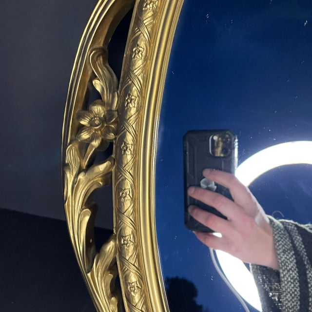 1960s Mid Century Gold Syroco Composite Mirror For Sale - Image 5 of 7