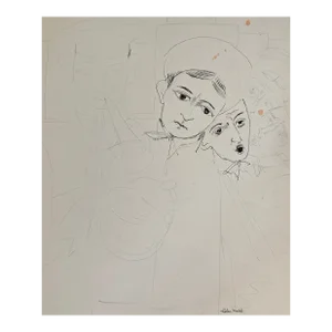 1950s Helen Malta Musician Drawing