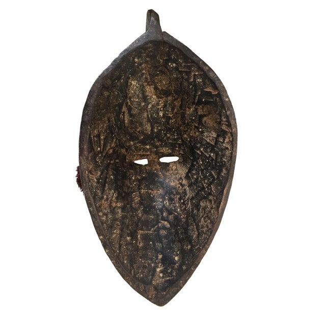 1980s Vintage African Wood and Brass Kore Mask Marka Mali For Sale - Image 5 of 5