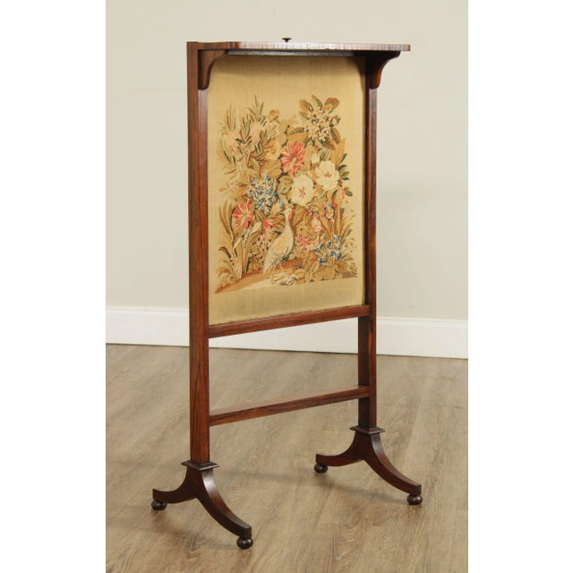 Traditional Antique English Regency Rosewood Needlepoint Fire Screen For Sale - Image 3 of 13