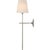 Silver Thomas O'Brien for Visual Comfort Signature Bryant 27" Cordless Tail Sconce in Polished Nickel with Linen Shade For Sale - Image 8 of 13