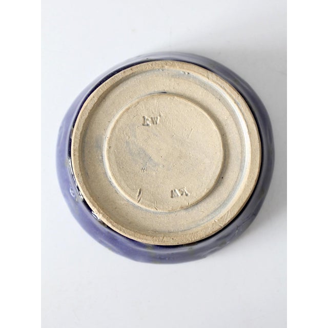 Vintage Studio Pottery Bowl With Stamped Floral Design For Sale - Image 11 of 11