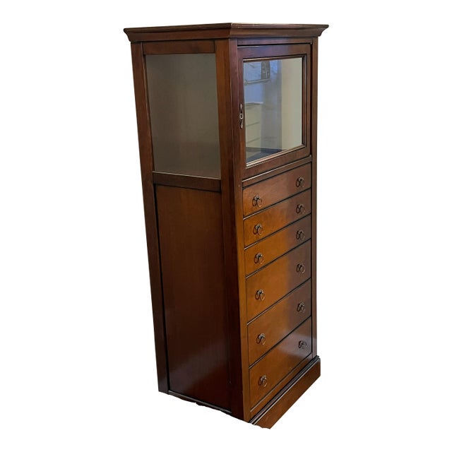 Grange French Empire Style Cherry Jewelry Display and Lingerie Cabinet For Sale