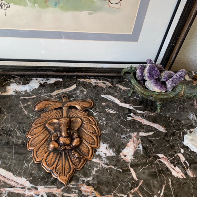 Vintage Textured Copper Ganesha Wall Decor For Sale In Sacramento - Image 6 of 10