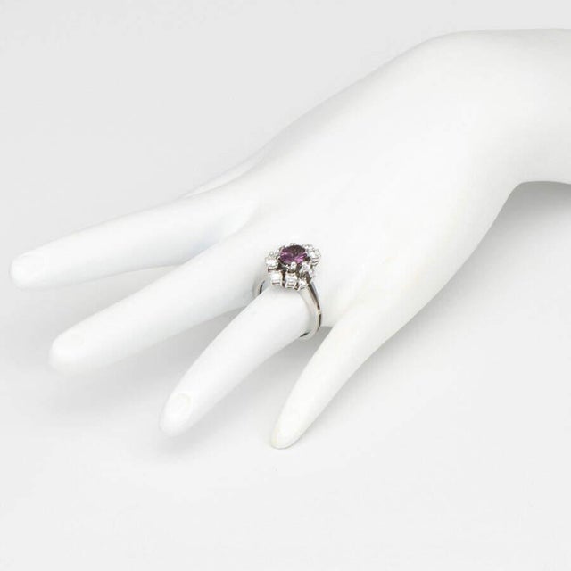1960s 18KW Vintage Spinel(1.04) & Diamond(.95) Ring, size 5.75 For Sale - Image 5 of 5