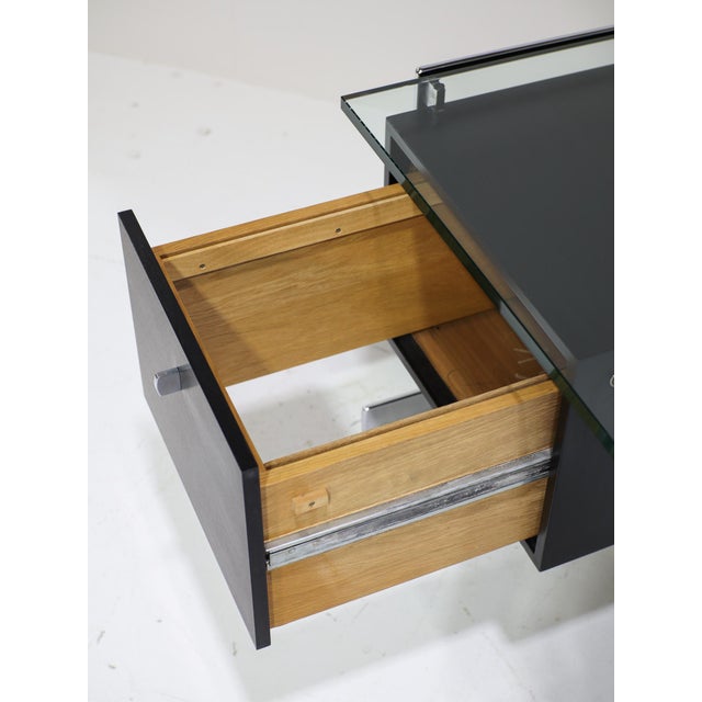 Desk in Black Wood and Chrome Glass by Preben Fabricius and Jørgen Kastholm for Kill International, Germany, 1960s For Sale - Image 15 of 18