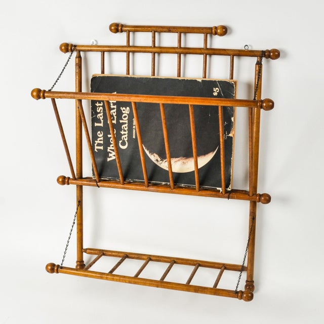 Antique Stick and Ball Wall Hanging Magazine Rack For Sale - Image 14 of 16