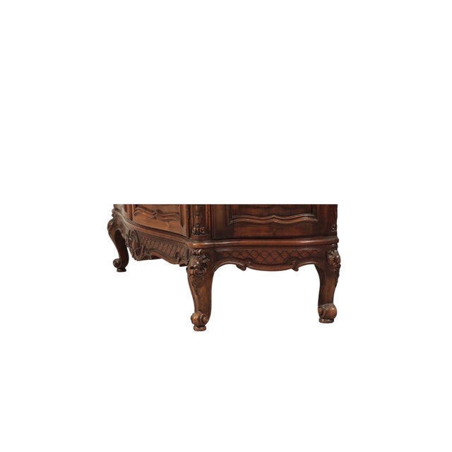 Early 20th Century Louis XV Carved Walnut Stained Vitrine Armoire For Sale - Image 4 of 8