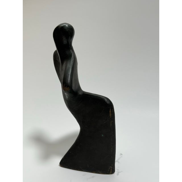 Mid 20th Century Modernist Bronze Figural Sculpture 9.5” Tall For Sale In Seattle - Image 6 of 9