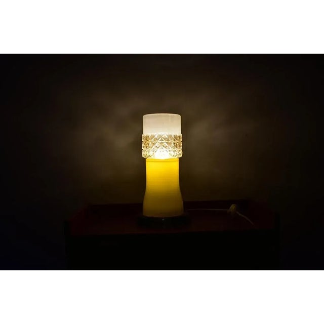 Glass Table Lamp by Beleuchtungsglass Kombinat Görlitz, 1960s For Sale - Image 11 of 12