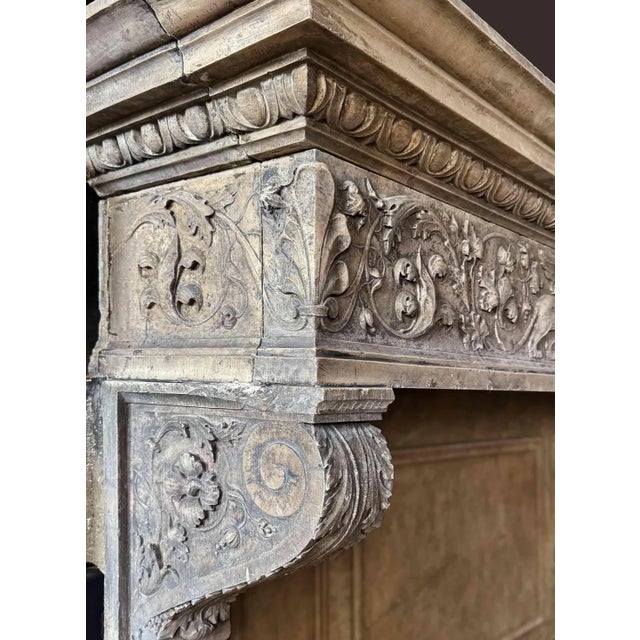 Early 20th Century Antique Italian Renaissance Style Marble Mantel For Sale - Image 5 of 13