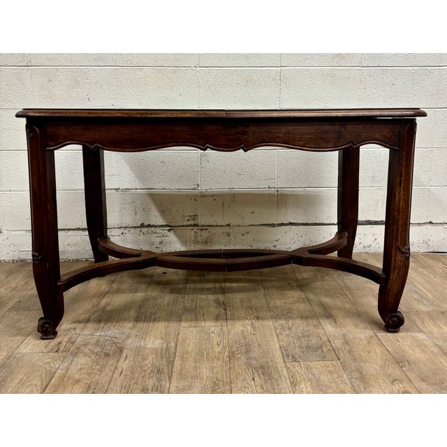 Antique French Country Provincial Louis XV Style Refectory Dining Harvest Table For Sale In Kansas City - Image 6 of 16