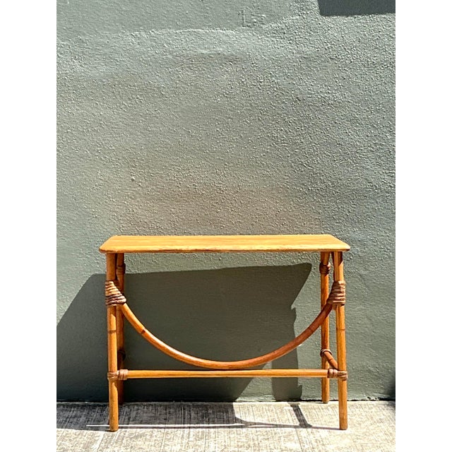 Mid 20th Century Vintage MCM Heywood Wakefield Wide Table For Sale - Image 5 of 12