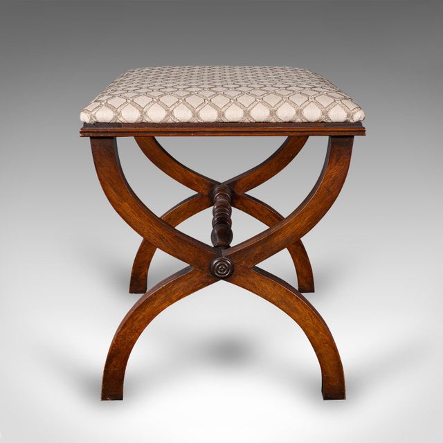 Mid-Century Modern 1980's Vintage Regency Revival Footstool For Sale - Image 3 of 9