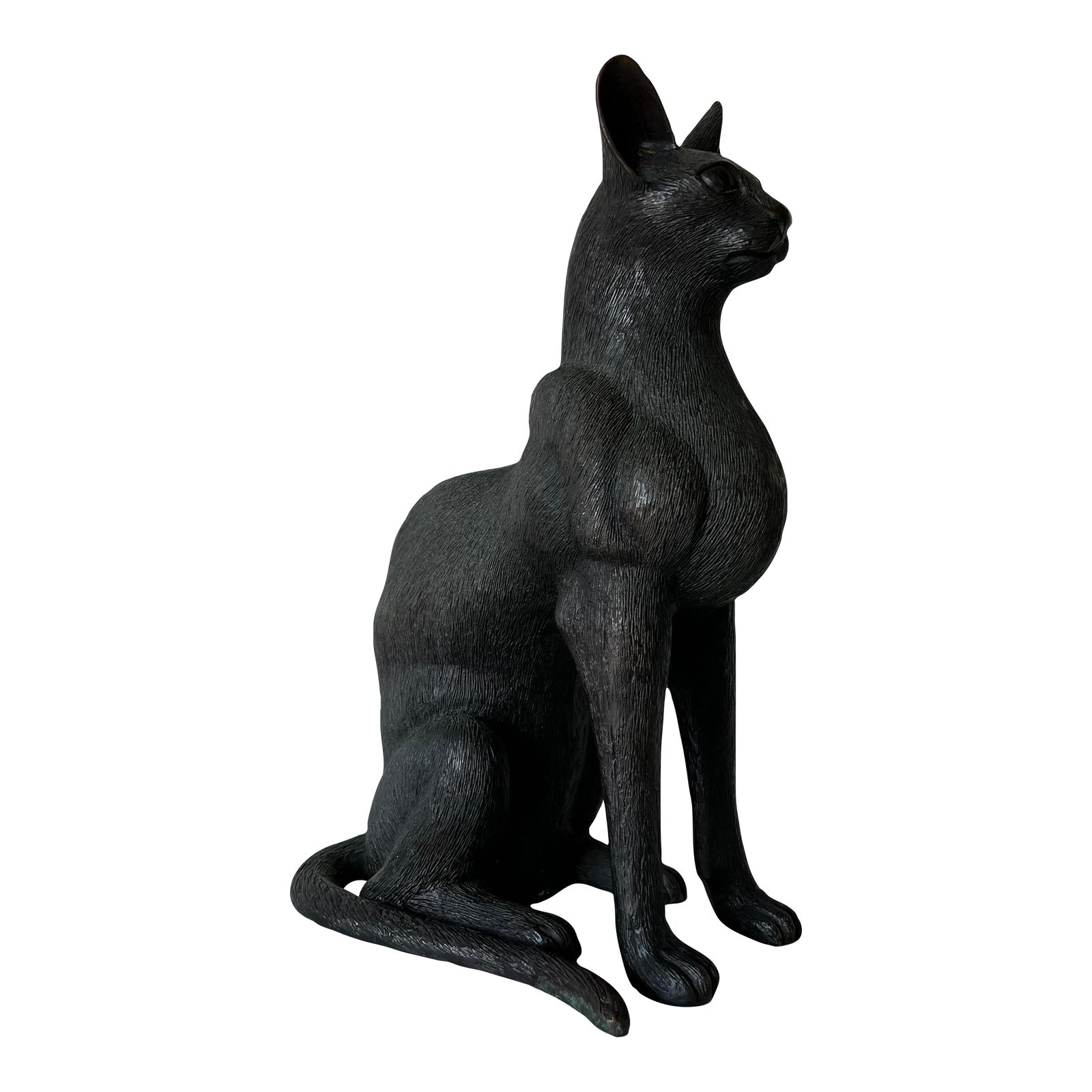 Vintage Egyptian Bronze Cat Sculpture Chairish