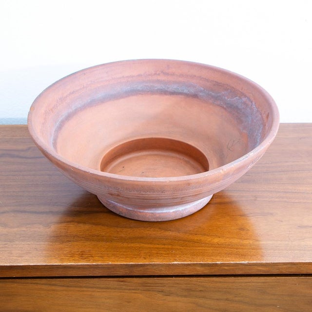 Ceramic 1960s Mid Century Modern Planter Terra Cotta Silma Italy Pottery Vintage Round 18" For Sale - Image 7 of 12