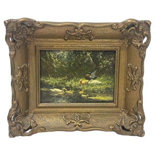 Constant David Ludovic Artz, Ducks, Oil Painting on Panel For Sale