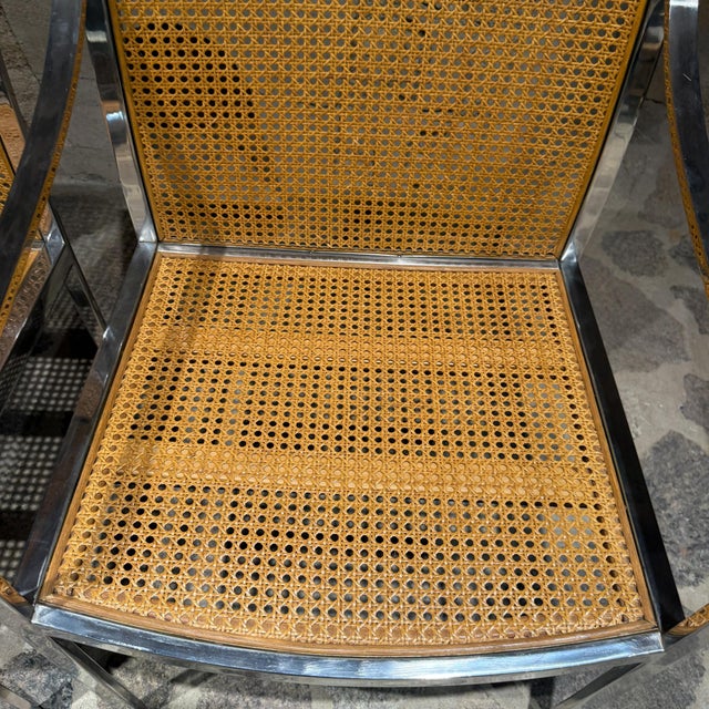 Armchairs Stow Davis Mid-Century Modern Chrome & Cane Baughman Attr For Sale - Image 16 of 16