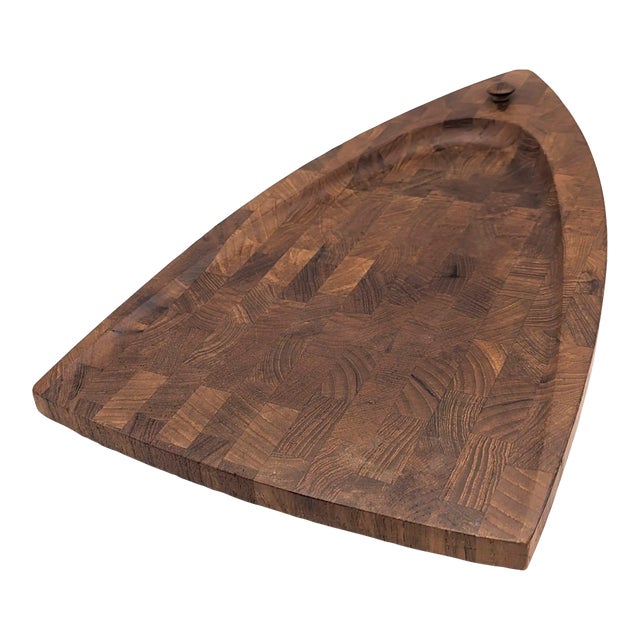 1960s Digsmed Teak Wood Carving and Charcuterie Board For Sale