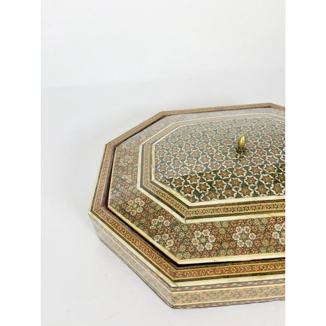 Large Vintage French Marquetry Wooden Box, 1970s For Sale - Image 6 of 13