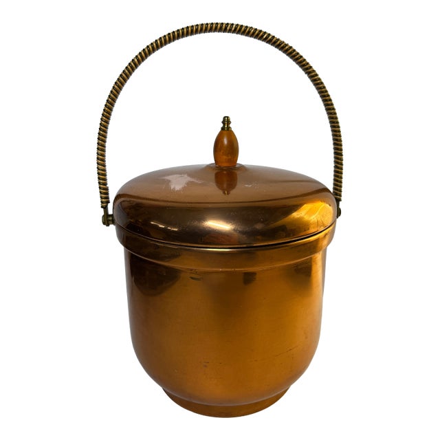 Vintage Mid-Century Modern Copper Ice Bucket For Sale