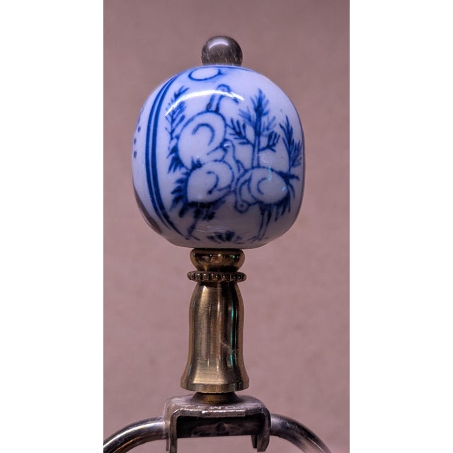 Late 20th Century Late 20th Century Chinese Blue and White Lamp For Sale - Image 5 of 5