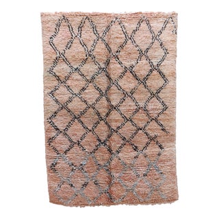 Handmade Moroccan Vintage Boujad Rug - 5'10" X 8'4" Ft For Sale