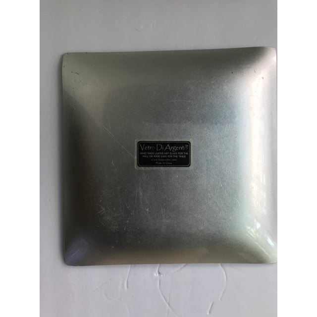 Hand-Made Leafed Art Glass Plate With Collage of Flat Iron Building, Ny Stamps and Post Mark For Sale - Image 4 of 6