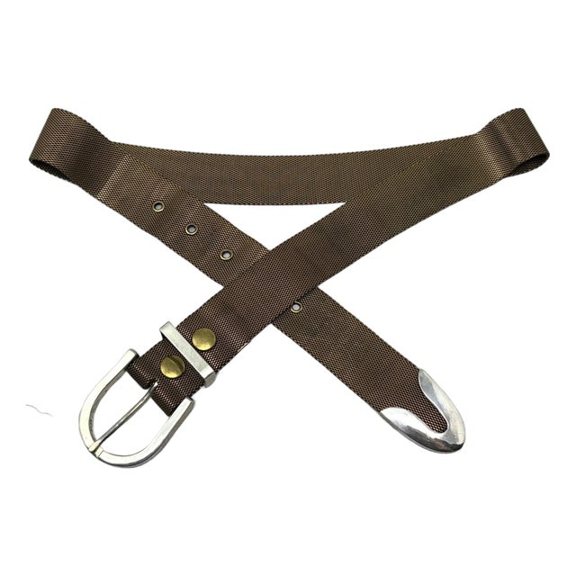 Late 20th Century Pat Areias Sterling & Bronze Mesh Belt For Sale