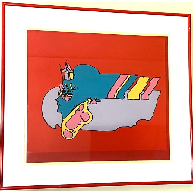 Pop Art 1970s Signed Peter Max "Remembering the Flight" Print For Sale - Image 3 of 5