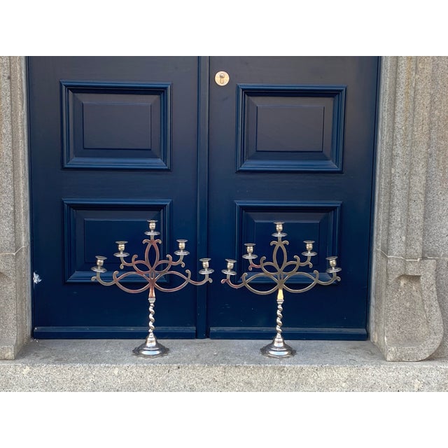 Vintage Candleholders in Metal, 1920s, Set of 2 For Sale - Image 11 of 11