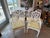 Beautiful set of 6 vintage Chinese Chippendale Chinoiserie Pagoda dining chairs. These have been newly professionally...