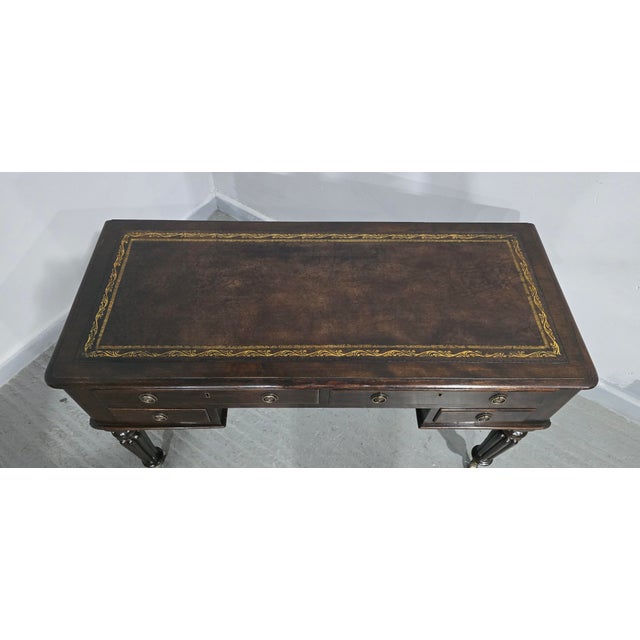 19th Century Antique Victorian Mahogany Desk, 1880 For Sale - Image 5 of 13