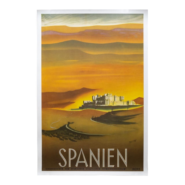 Original Restored German Travel Poster for Spain by Delpy c.1945 For Sale