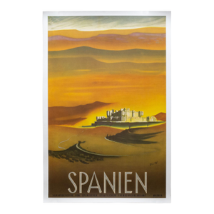Original Restored German Travel Poster for Spain by Delpy c.1945