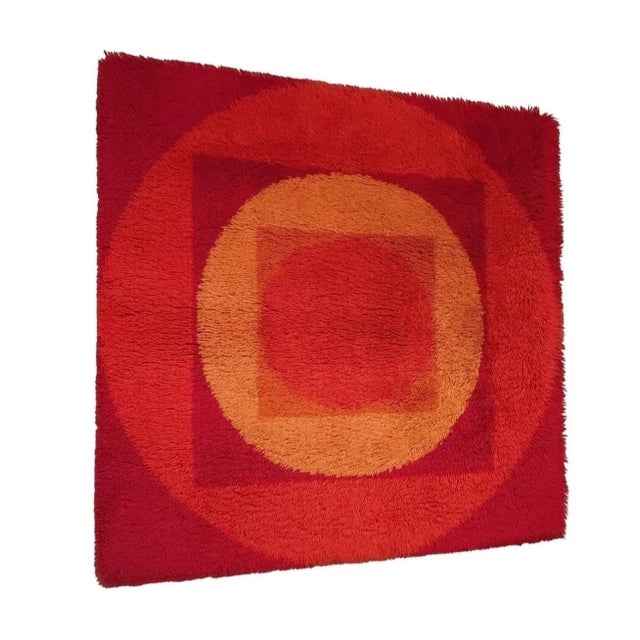 Orange Tapestry attributed to Verner Panton for Vorwerk Rug, 1970s For Sale - Image 8 of 8