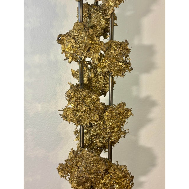 Vintage Brutalist Steel and Brass Sculpture Signed D Larson 2012 For Sale In Miami - Image 6 of 9