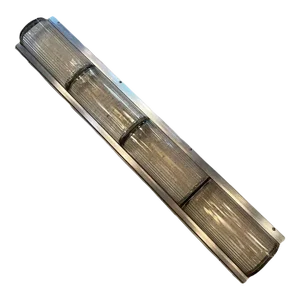 1930s Art Deco Aluminum and Pyrex Glass Subway Light Covers