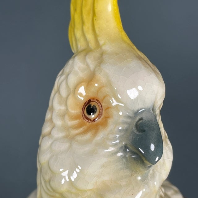 Vintage 50s Mid-Century Modern Brad Keeler Yellow Art Pottery Cockatoo No. 34 For Sale - Image 9 of 13
