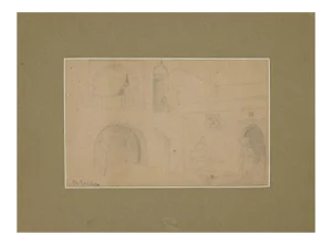 Charles Landelle, Moorish Interior, Pencil on Paper, Late 19th Century